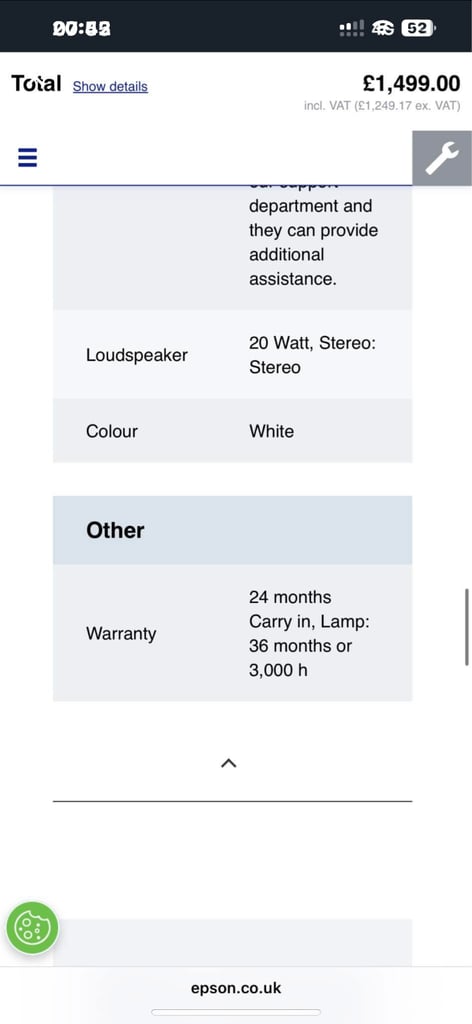 EH-TW6600W HD WIRELESS 3D HOME CINEMA PROJECTOR LIKE NEW ONLY 168 HOURS ON THE BULB