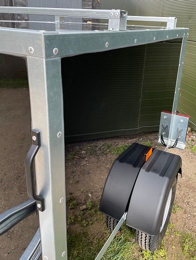 Camping Trailer in Black or White with Roof Bars and Spare Wheel -Tickners Single Axle 5' x 3' x 3'