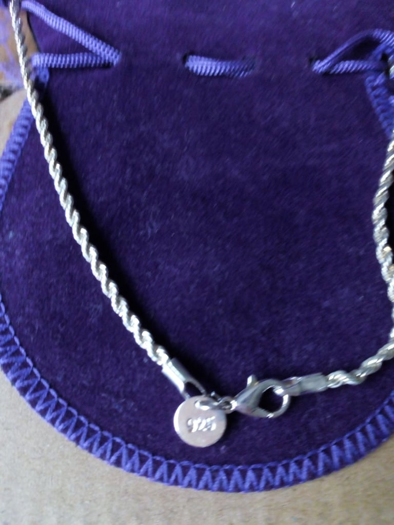 NEW STERLING SILVER ROPE CHAIN/NECKLACE (UNISEX).