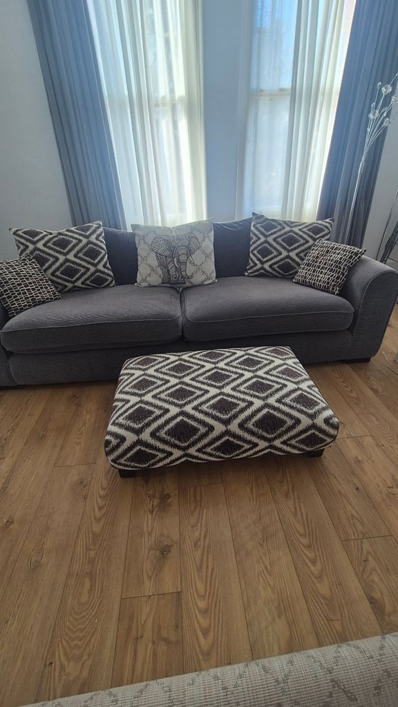 4 seater Sofa with footstall