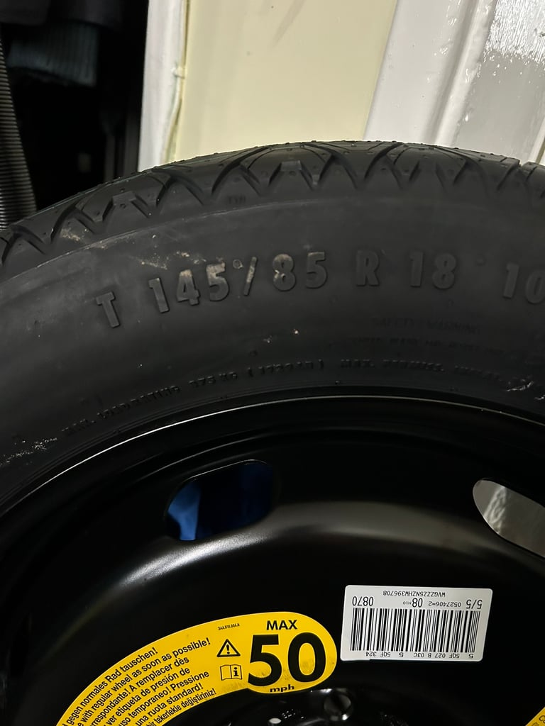 VW group space saver wheel and tyre