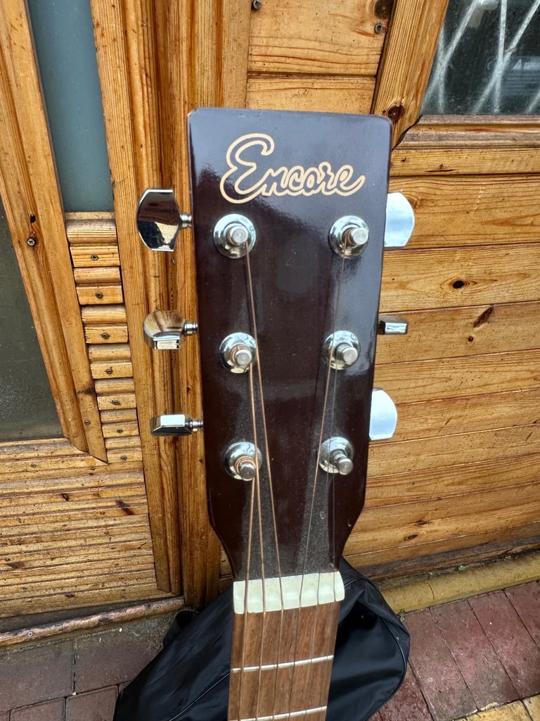 Full encore guitar with shoulder strap and case 