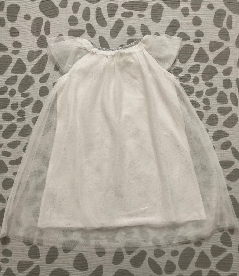 image for The Little White Company glitter sparkling tulle dress 2-3 years NEW