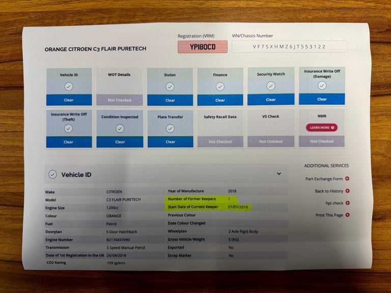 Citroen C3 1.2 PureTech Flair Euro 6 5dr PETROL MANUAL 2018/18
