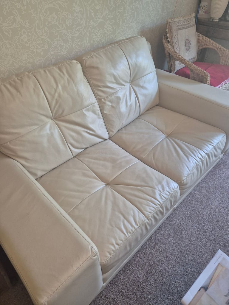 image for Cream Leather Sofa