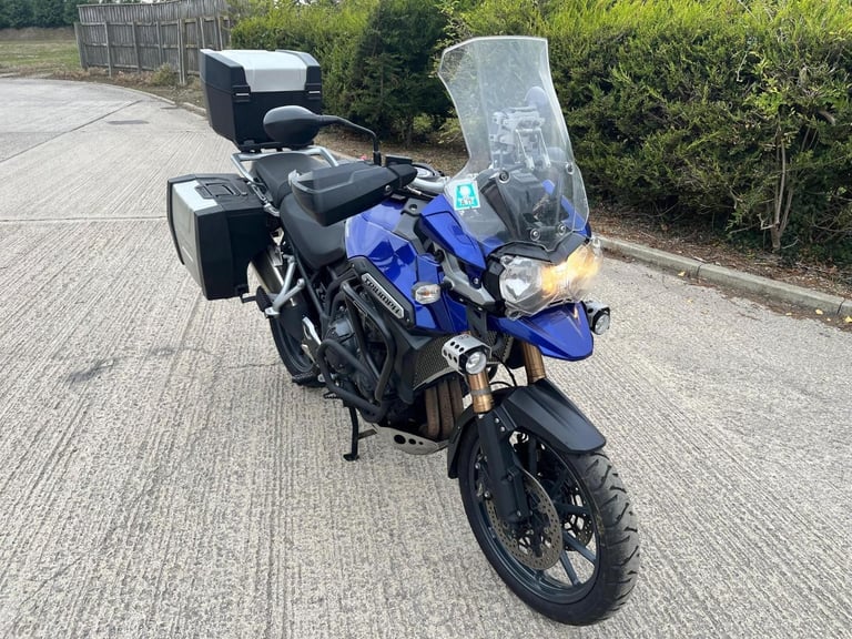 2012 12 TRIUMPH EXPLORER 1215 BLUE TIGER 1200 ADVENTURE TOURER FULL LUGGAGE