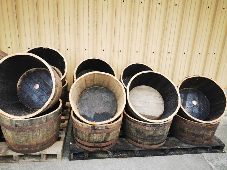 Half barrel planters 