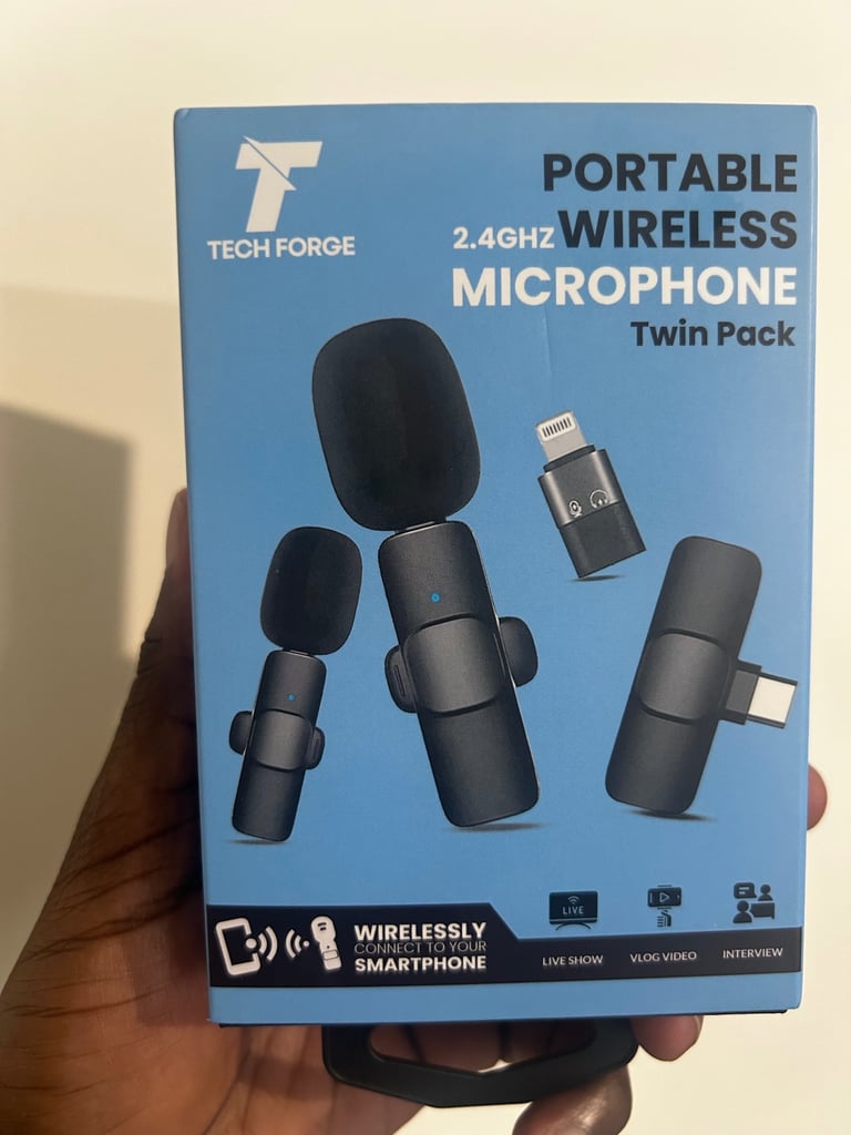 image for Wireless Bluetooth Microphone with Phone Receiver – Great for Videos