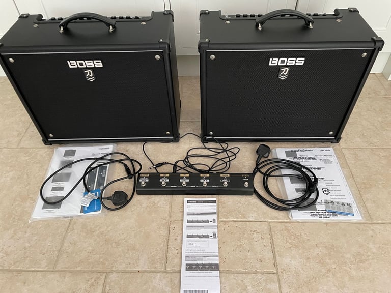 Boss Katana 100 MKII pair of “like new” guitar amplifiers & GA-FC EX 6-switch foot controller