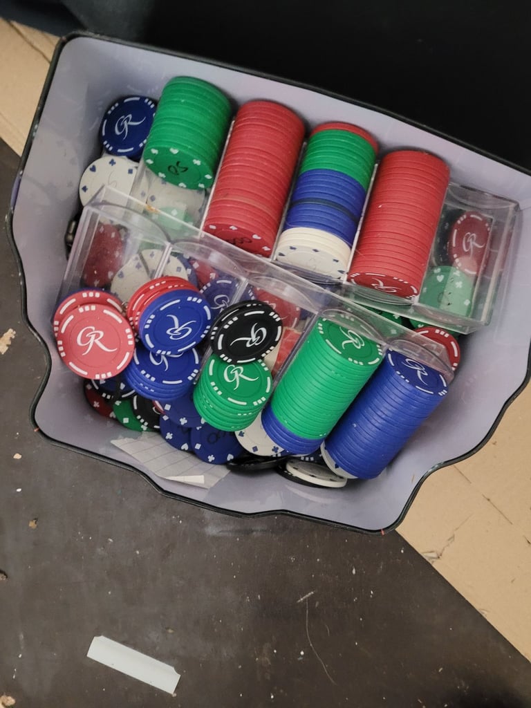 Poker table and chips