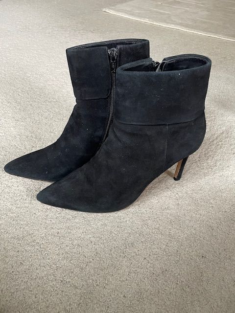 Ladies Dune Black Suede Ankle Boots UK5