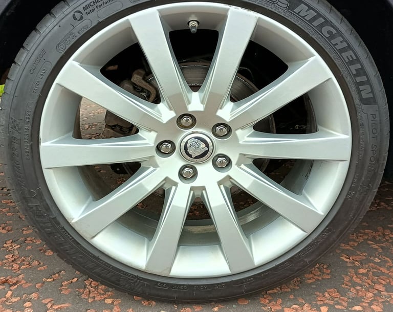 19" JAGUAR XF CARELIA ALLOYS WHEELS TYRES 5x108 8.5J XE XJ XK 