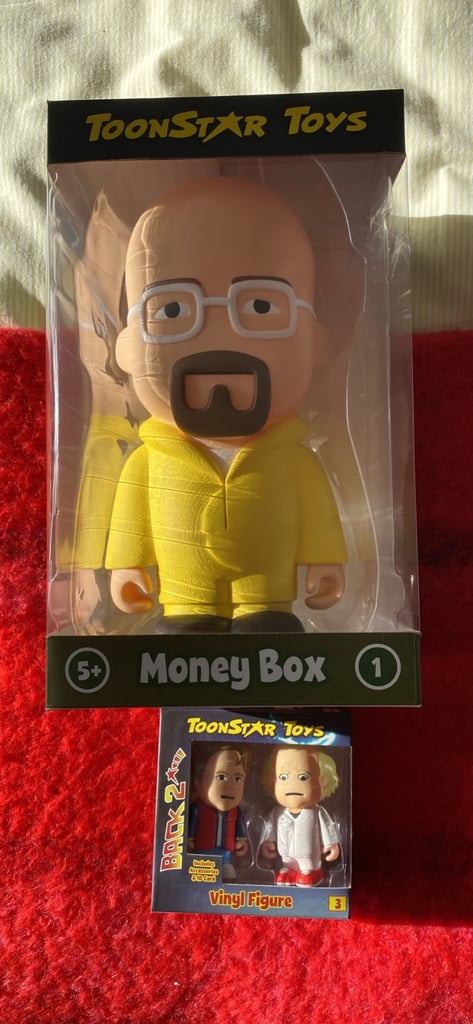image for Breaking bad money box and back to the future mini figures