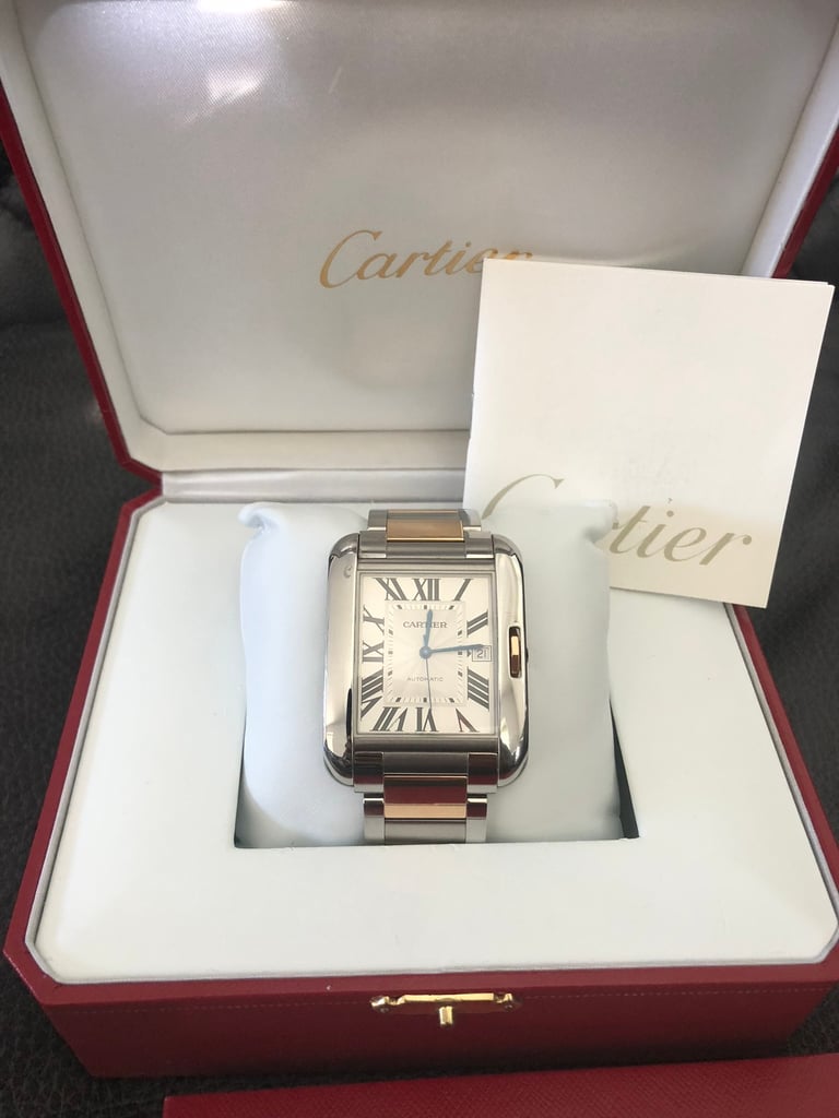 Cartier tank anglais xl two tone men’s luxury watch all docs & receipt ...