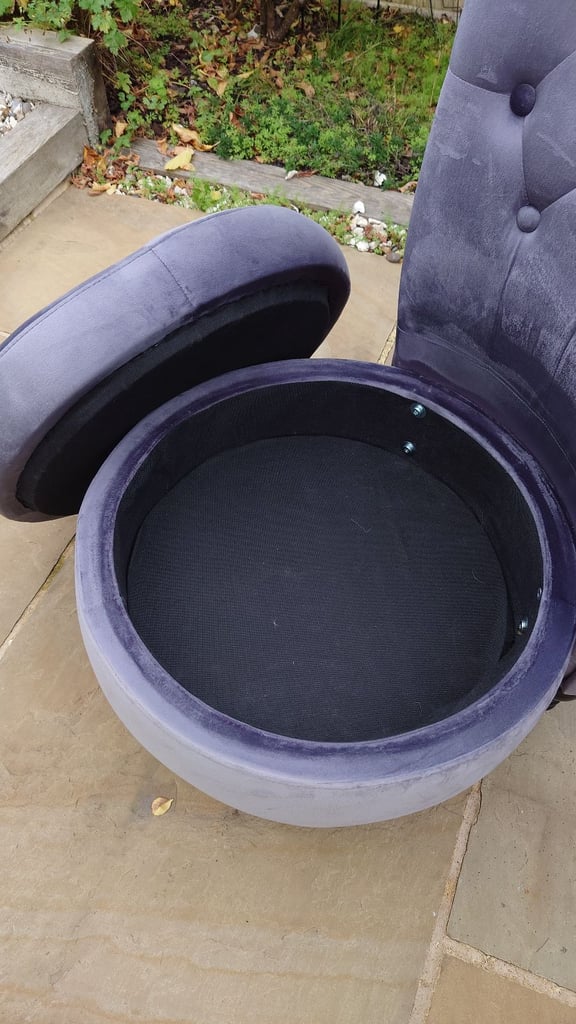 High Back Velvet Chair with Storage 