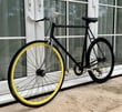 Custom Single Speed Fixie Bike - Black with Yellow