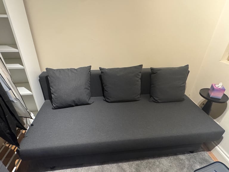 image for ASARUM 3-Seater Sofa Bed – Grey (IKEA) Excellent Condition / Like New