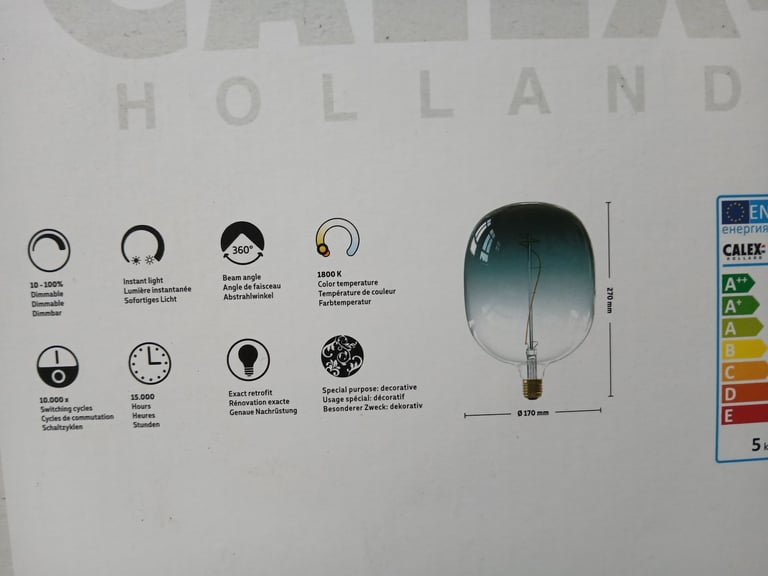 Calex Avesta Large Coloured Dimmable Bulbs 