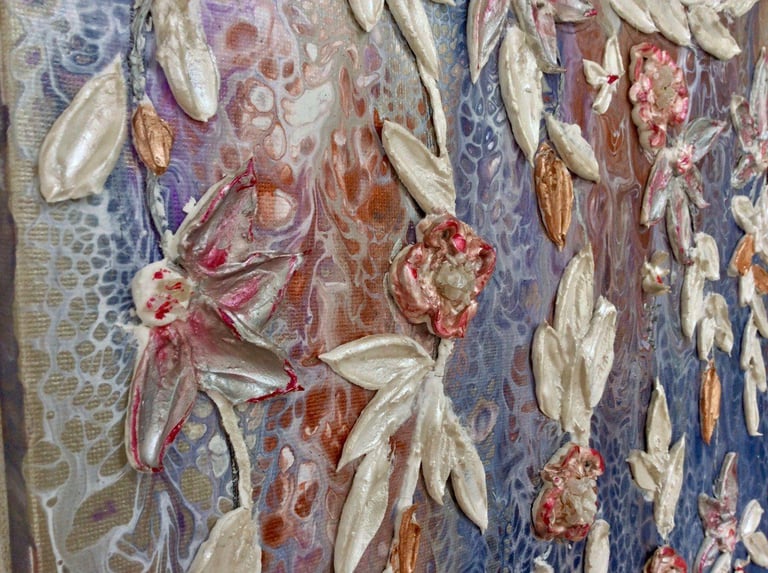 Gentle original acrylic painting,  abstract artwork with texture 