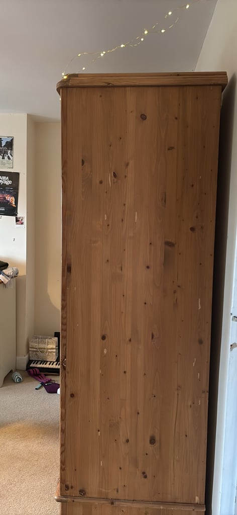 SOLD: Large Double Pine Wardrobe with drawers