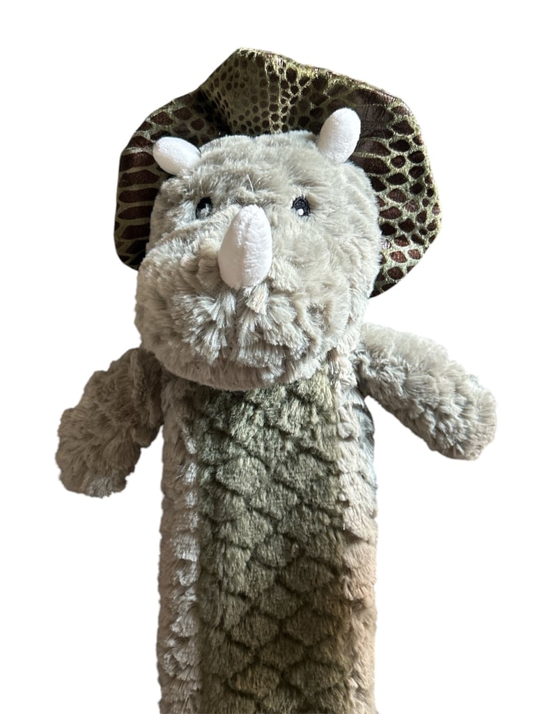Hot Water Bottle Big Dreamers Childrens Animal Dinosaur Rhino Soft Plush 28x9”
