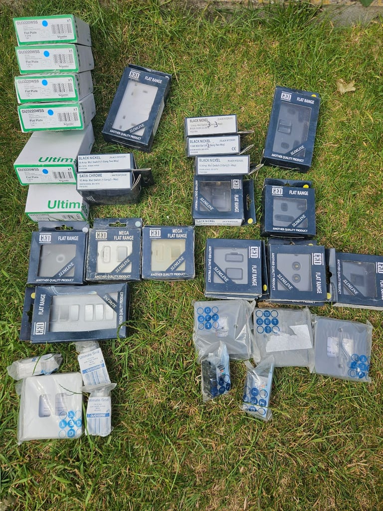 image for Job lot various switches black nickel and stainless steel 