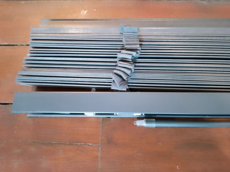 Brand New Wooden Venetian Blinds | Grey | 90cm wide | 5cm slats