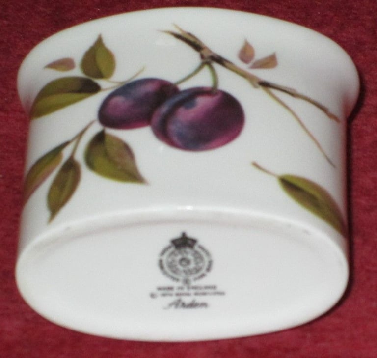 ROYAL WORCESTER TOOTH PICK HOLDER, 'ARDEN' - FRUITS DESIGN , VGC
