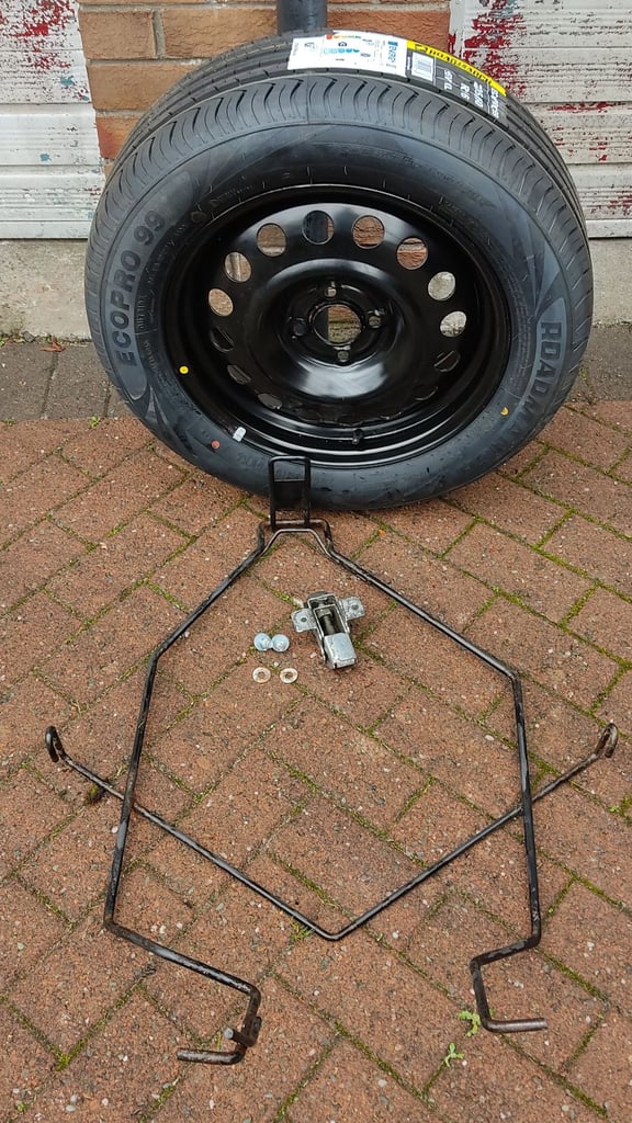 image for Dacia Jogger spare wheel with cage / carrier, and the lock with all bolts and clips.