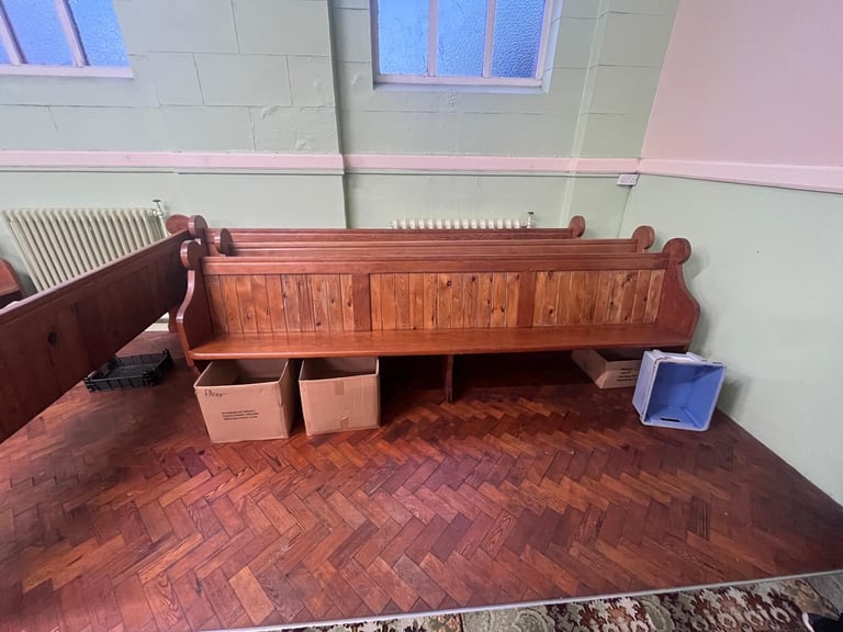 image for Solid Wood Church Pews – Beautiful Condition | Ideal for Home, Hall, or Café Use