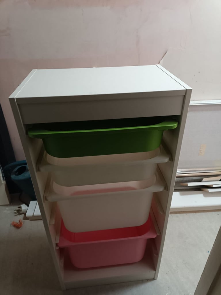 IKEA Storage Unit with Colourful Bins