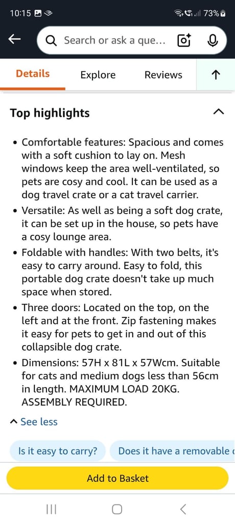 PAWHUT soft dog crate (new)