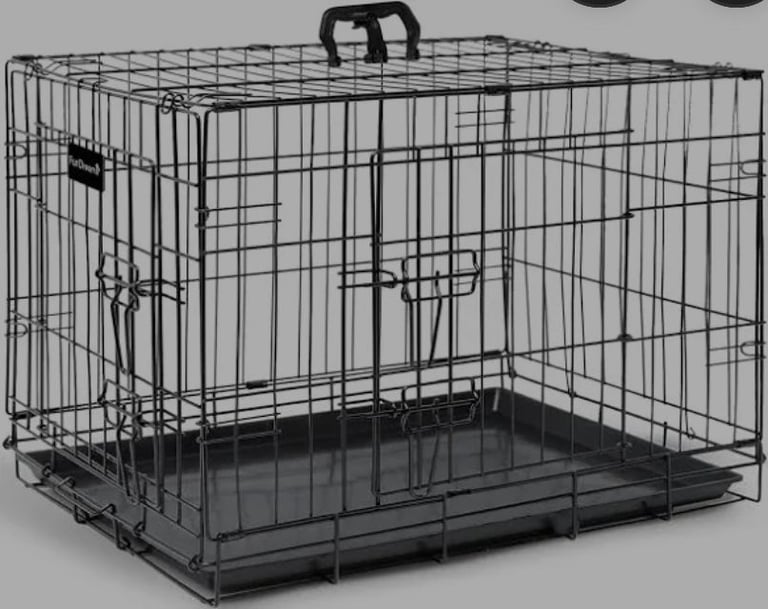 A new still boxed 30inch Heavy Duty Dog Crate Black Metal Folding Cage .