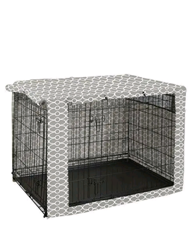 Puppy Training Crate with Cover in grey
