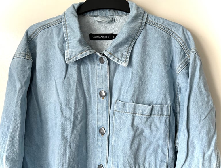 Cameo Rose oversized denim jacket, Large