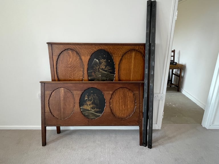 Beautiful wooden double bed 