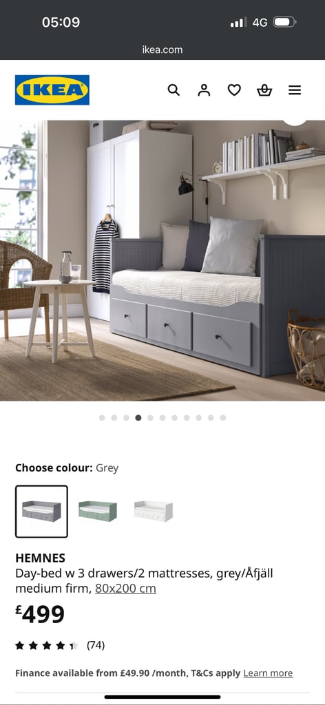 IKEA Hemnes day bed in grey