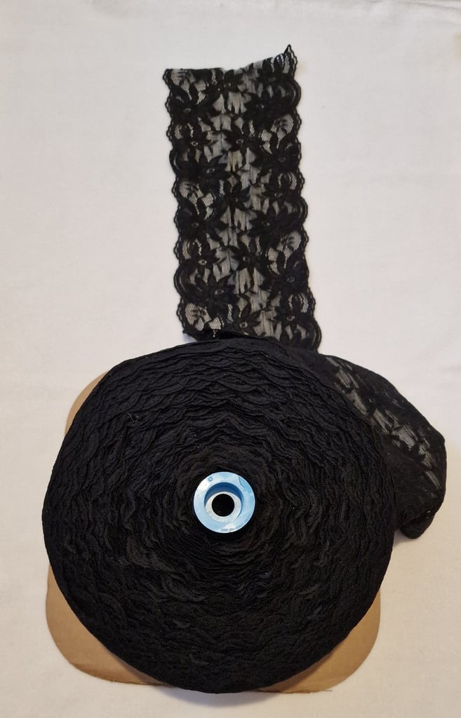 Lace Trim 5.51"/14 cm wide 50Yards/45.72 m New Bridal Wedding Scallop Edge Black