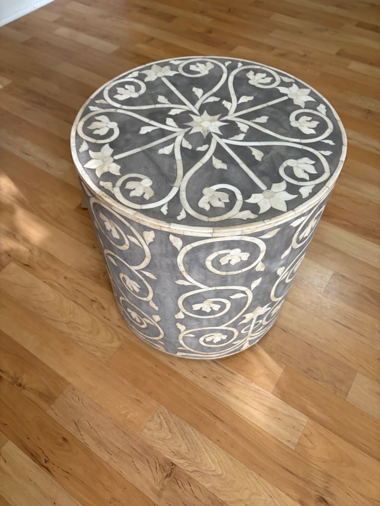 image for Inlay side table/drum stool 