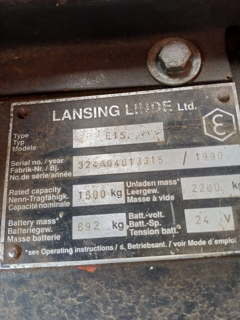 Linde E15 Fork Lift