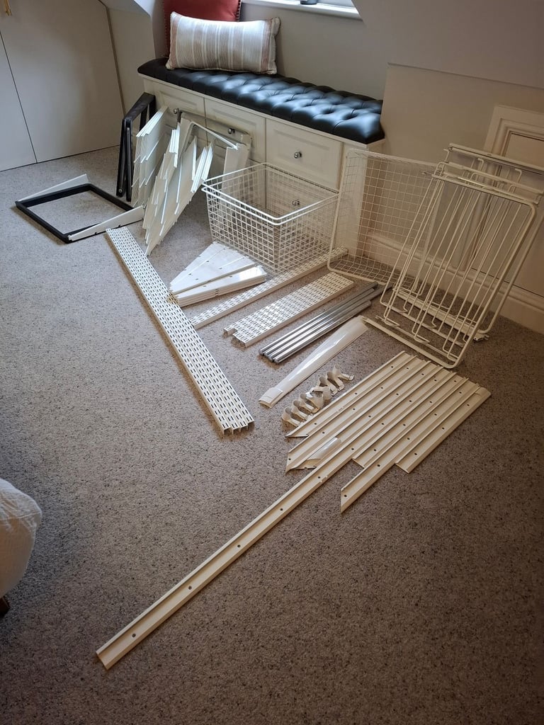 Large White Elfa Closet Storage System