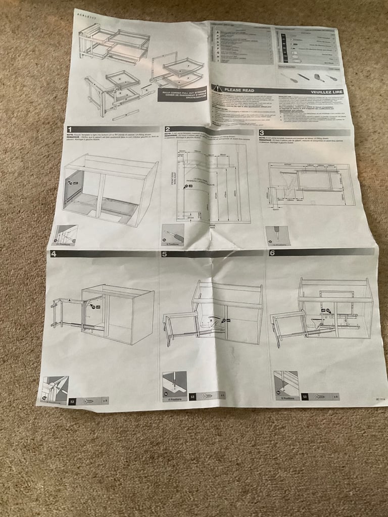 Brand new .Magic corner pull out basket system for Left Hand opening on corner unit.
