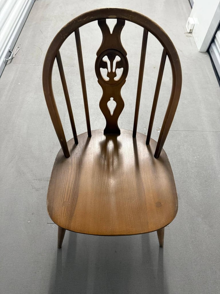 4 Vintage Dark Wood Chairs