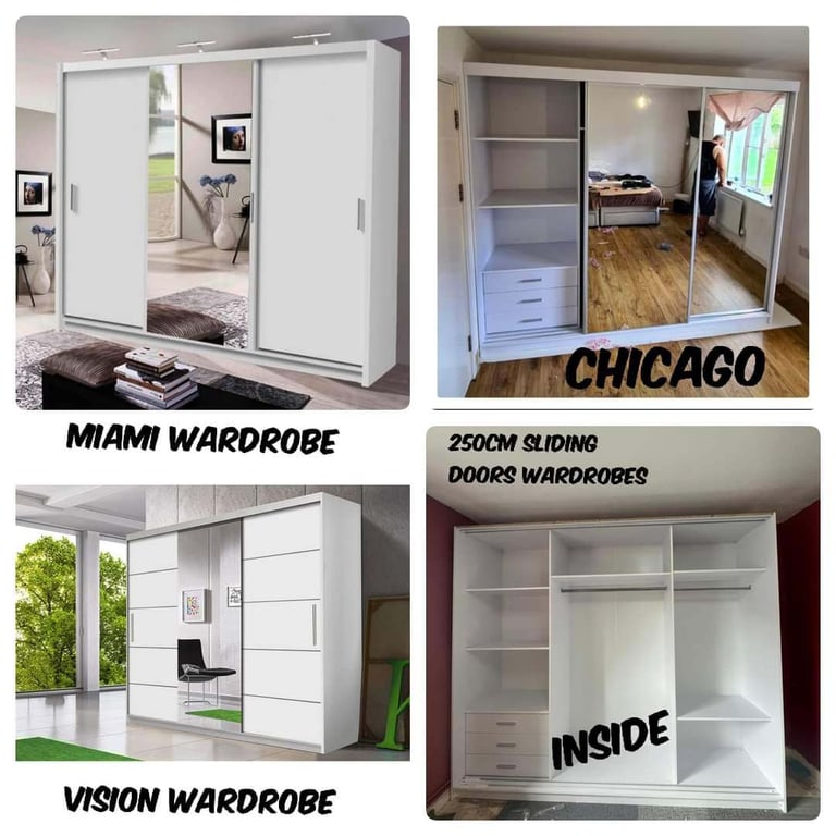 203cm Wardrobe, 180cm,150cm Sliding Doors Wardrobes, 2, 3 Doors Wardrobes, High Gloss Wardrobes 