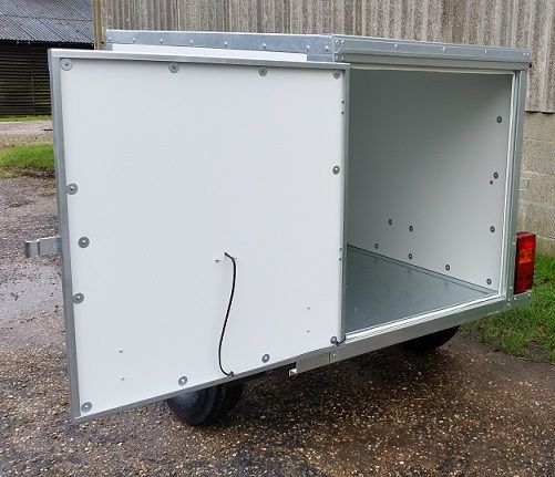 Camping Trailer in Black or White with Roof Bars and Spare Wheel -Tickners Single Axle 5' x 3' x 3'