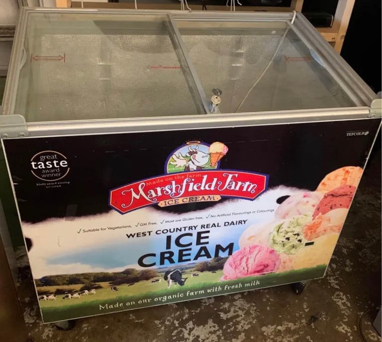 Commercial ice cream freezers.