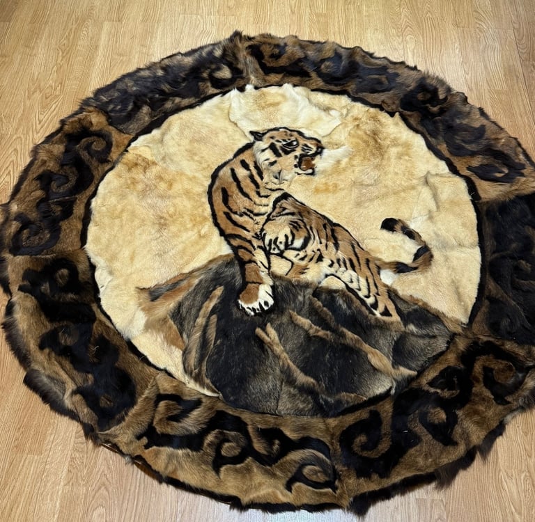 Pre 1950 Taxidermy Wall hanging Indian Tiger Art with Whiskers Antique Vintage Very Rare Quick Sale