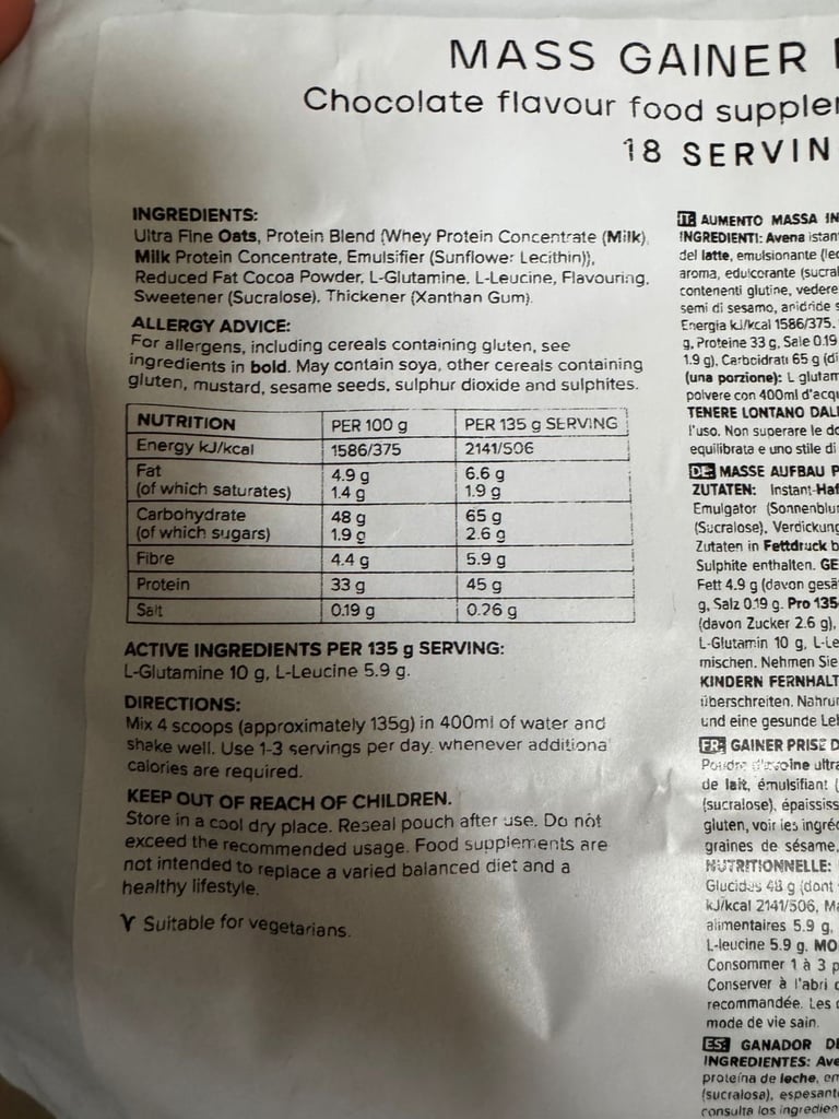 Protein powder never used (closed packaging) from Bulk