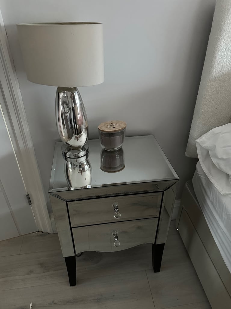 Mirror bedside tables x2