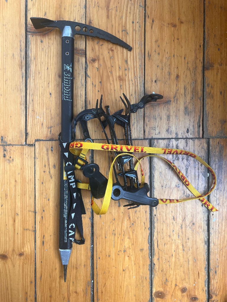 Ice-axe and crampons 